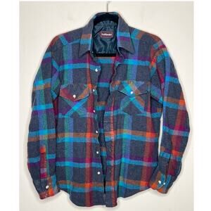 VTG 1990s TRADITIONALIST Mens Medium Weight Wool Flannel Shirt Shacket